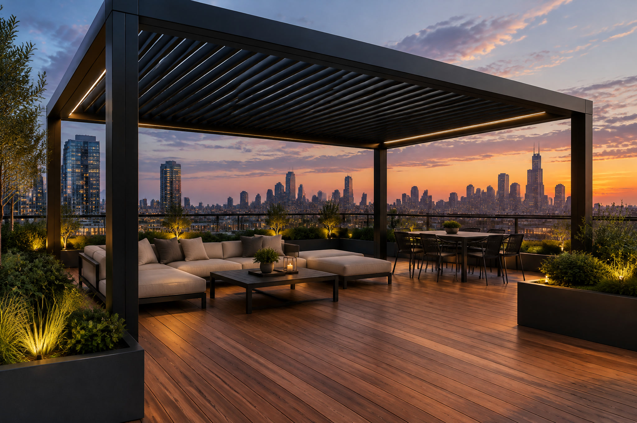 Pérgola en terraza